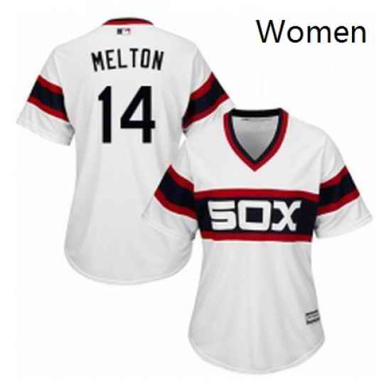 Womens Majestic Chicago White Sox 14 Bill Melton Replica White 2013 Alternate Home Cool Base MLB Jersey